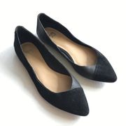 oe’s Black Leather Pointy‎ Toe flats Slip On