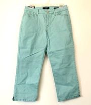 NEW NWT NINE WEST Chrystie Capri Jeans Light Blue Mid Rise Cotton Blend Denim 6