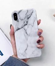 White Iphone XR Marble Case