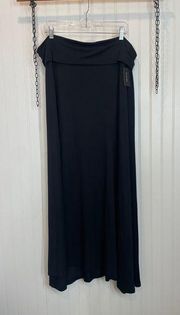 NWT Lord & Taylor Women’s Black Flared Maxi Skirt Pull on Plus Size 1X