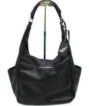 Diane Von Furstenberg Hobo Bag Purse Leather Black Braided Handle Slouchy Soft