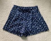 Armani exchange high rise blue and white patterned flowy shorts in size 0