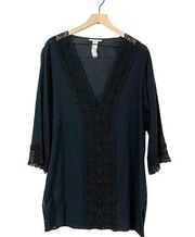 La Blanca Island Fare Tunic Swim Cover-Up - Black - Medium*