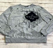 The Marauder’s Map Velvet Patch Long Sleeve Pullover Sweatshirt.