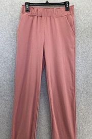Joie Women's Pull On Pants Solid Pink Size Small Straight Leg Elastic Waist