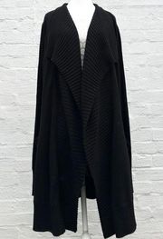 Diane Von Furstenberg Cashmere Black Open Cardigan Knitwear Chung Sweater Size M