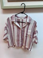 Pink Striped Button Up