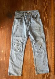 Light Wash Denim Straight-Leg Jeans