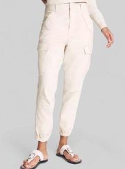 rag & bone field cotton cargo jogger in cream size 25 relaxed fit high waisted