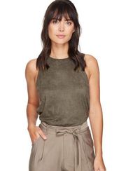 BISHOP + YOUNG Paulina Faux Suede Olive Tank Top