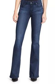 Paige Transcend Skyline Dark Wash Mid Rise Denim Bootcut Faded Jeans in Valor 26