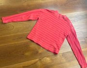 by Anthropologie Orange Pullover Mock Button Neck Sweater