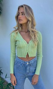 Mariah Cropped Cardigan in Green