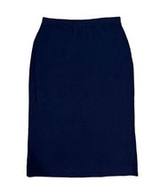 $248 Eileen Fisher S Wool Maxi Skirt Sweater Long Pencil Knit Lagenlook Navy