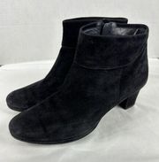 Paul Green Platform Boot Bootie Black Suede 9.5 40 Low Heel Handmade