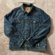 Levi’s  Womens Denim Jacket  Distressed Blue Jean Trucker Size Large