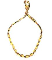 Miu Miu Plaid Bead Statement Necklace yellow