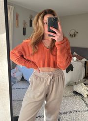 Orange Cropped Sweater