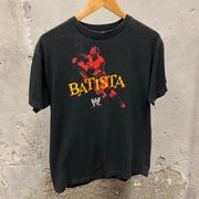 Vintage 2002 WWE Dave Batista Double Sided Wrestling Tee Medium M The Animal