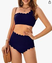 Molybell One Shoulder Wavy  Swim Top