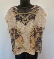 Ginger G BOHO Light Knit Short Sleeve Sweater