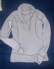 Lululemon Sweater Women 6 Shawl‎ Collar ZIp Pockets Thumbholes Reflective Warmup