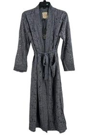 Chaser Grey Lace Open Front Robe Medium New