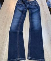 Rock revival Jessica straight leg blue jeans denim