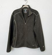 [Kuhl] Olive Green Alpaca Fleece Full Zip Jacket Thumbholes Hiking Size Large L