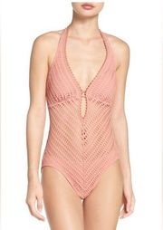 Robin Piccone 1 piece Sophia Crochet swimsuit size 4 NWOT