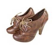 Not rated brown vintage style lace up shoes sz 6