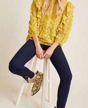 Anthropologie Pilcro High-Rise Slit Front Skinny Ankle Jeans