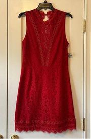 NWT Saylor x Free People Red Cherie Lace Mini Dress
