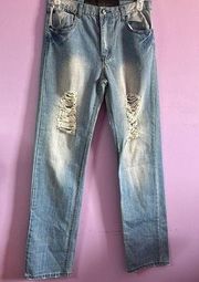 ONE Teaspoon Light Blue Distressed Jeans Size 10 x 28