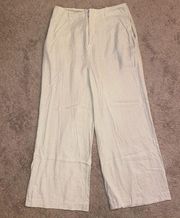 cream wide leg linen pants. Size Small