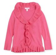 Lilly Pulitzer Keirnan Long-Sleeve Pink Ruffle Cardigan