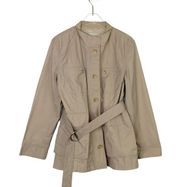 J. Jill Beige Khaki Casual Anorak Jacket with Belt Small Petite