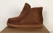 PORTLAND BOOT COMPANY Size 10 Chestnut Womens Shearling Booties Faux Suede New