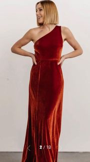 Tatiana Velvet One Shoulder Maxi Dress