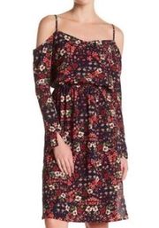 MIMI CHICA | Floral Cold Shoulder Long Sleeve Midi Dress Sz XS