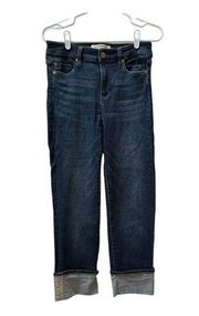 Liverpool The Straight with Chain Detail Rolled Bottom Jeans Detail Size  6/28