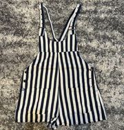 Emory Park Blue and White Striped Overalls Size small