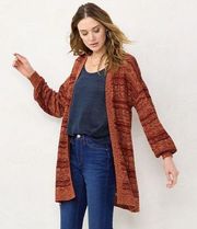 LC Lauren Conrad Pointelle Long Cardigan Secret Rose