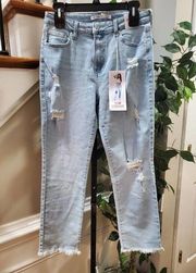 Celebrity Pink Women Blue Denim High Rise Cotton Slim Straight Jeans Size 7/28