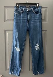 Straight Legged Distressed Jeans