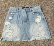 Jean Ripped Skirt