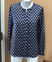 Skies are blue elephant button down blouse