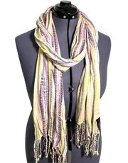 Forever 21 Neck Scarf Yellow Purple Stripes