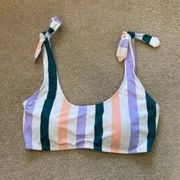 New with tags hula honey juniors striped bikini top in size XL