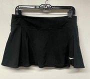 Nike  Womens Solid Black Dri-Fit Tennis Skirt Skort Shorts Swoosh Size Large